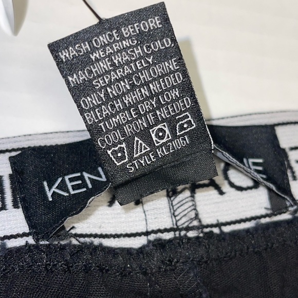KENDALL+KYLIE JOGGER PANTS BLACK WOMEN RELAXED FIT MID-RISE LOGO WAISTBAND LARGE - Picture 5 of 8